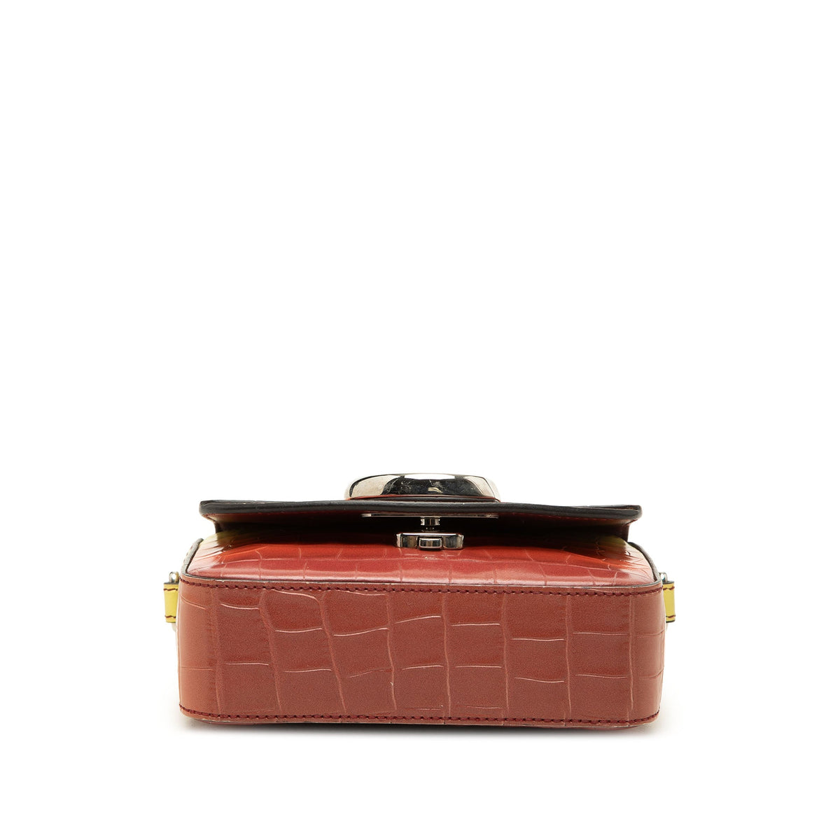 Chloé Mini Ombre Croc Embossed Leather C Satchel — Yellow