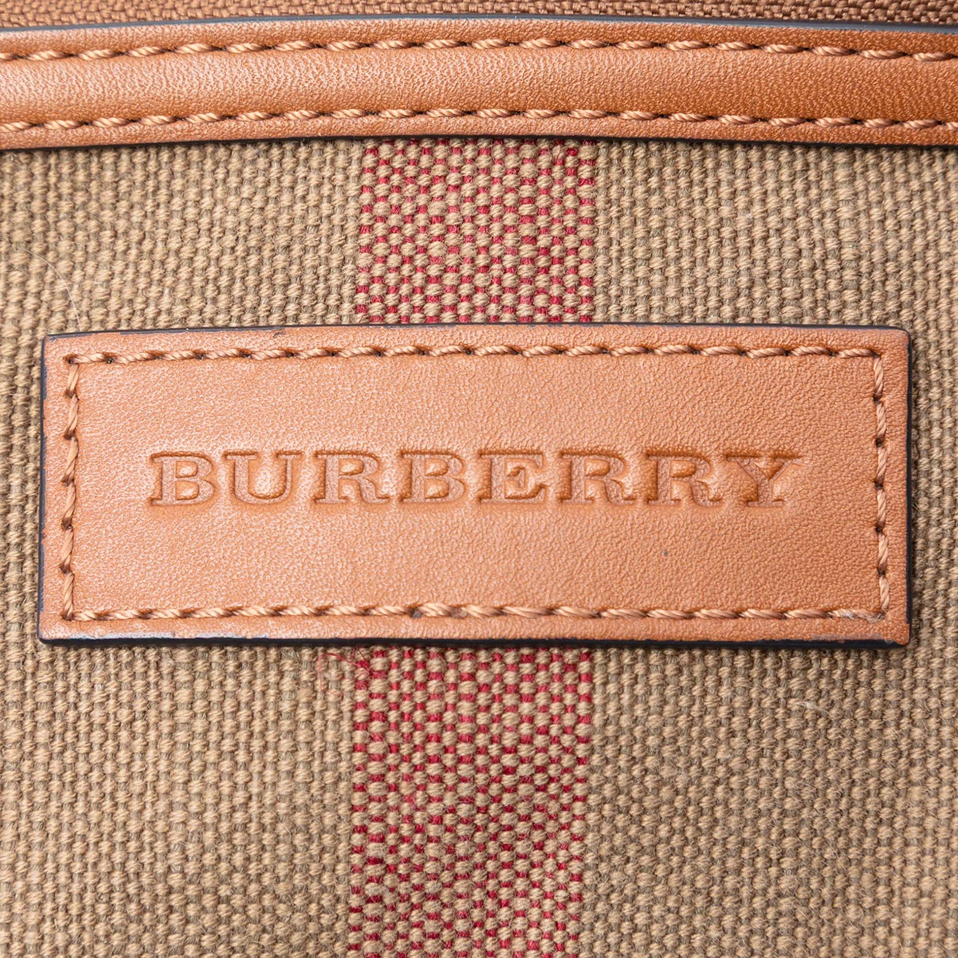Burberry Mini Mega Check Canvas Ashby Tassel Bucket Bag
