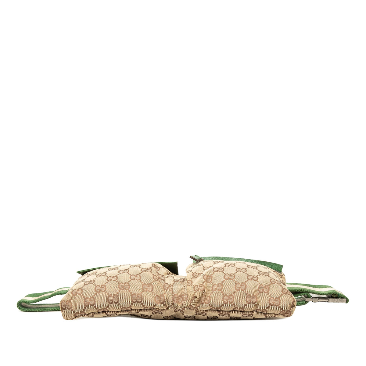 Gucci GG Canvas Web Double Pocket Belt Bag — Green