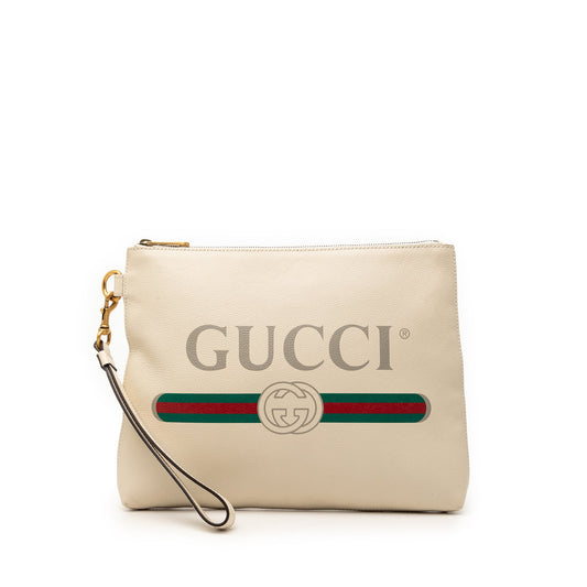 Gucci Leather Logo Clutch