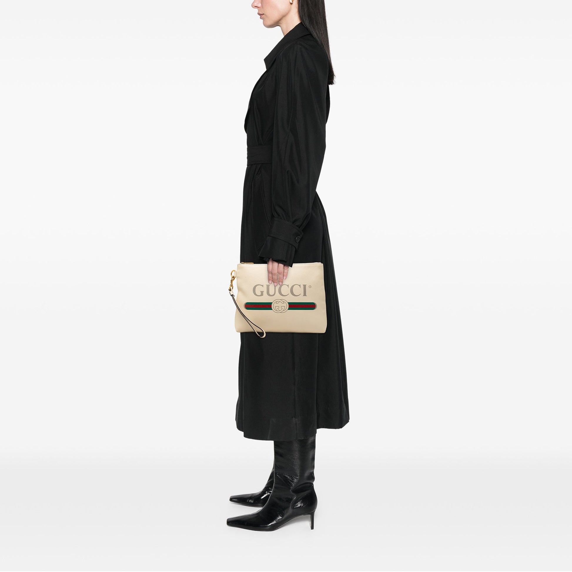 Gucci Leather Logo Clutch