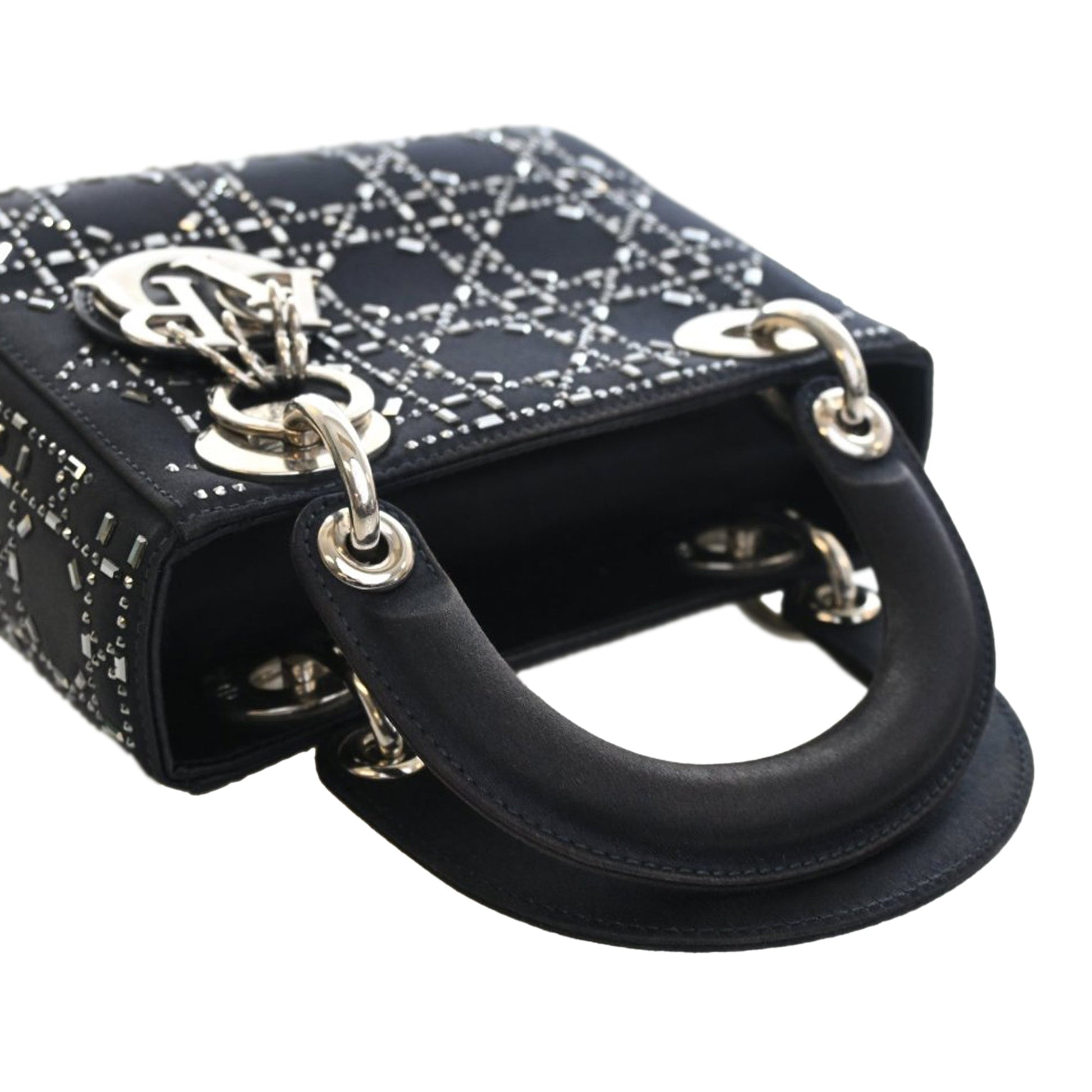 Dior Mini Satin Cannage Strass Crystal Embellished Lady Dior