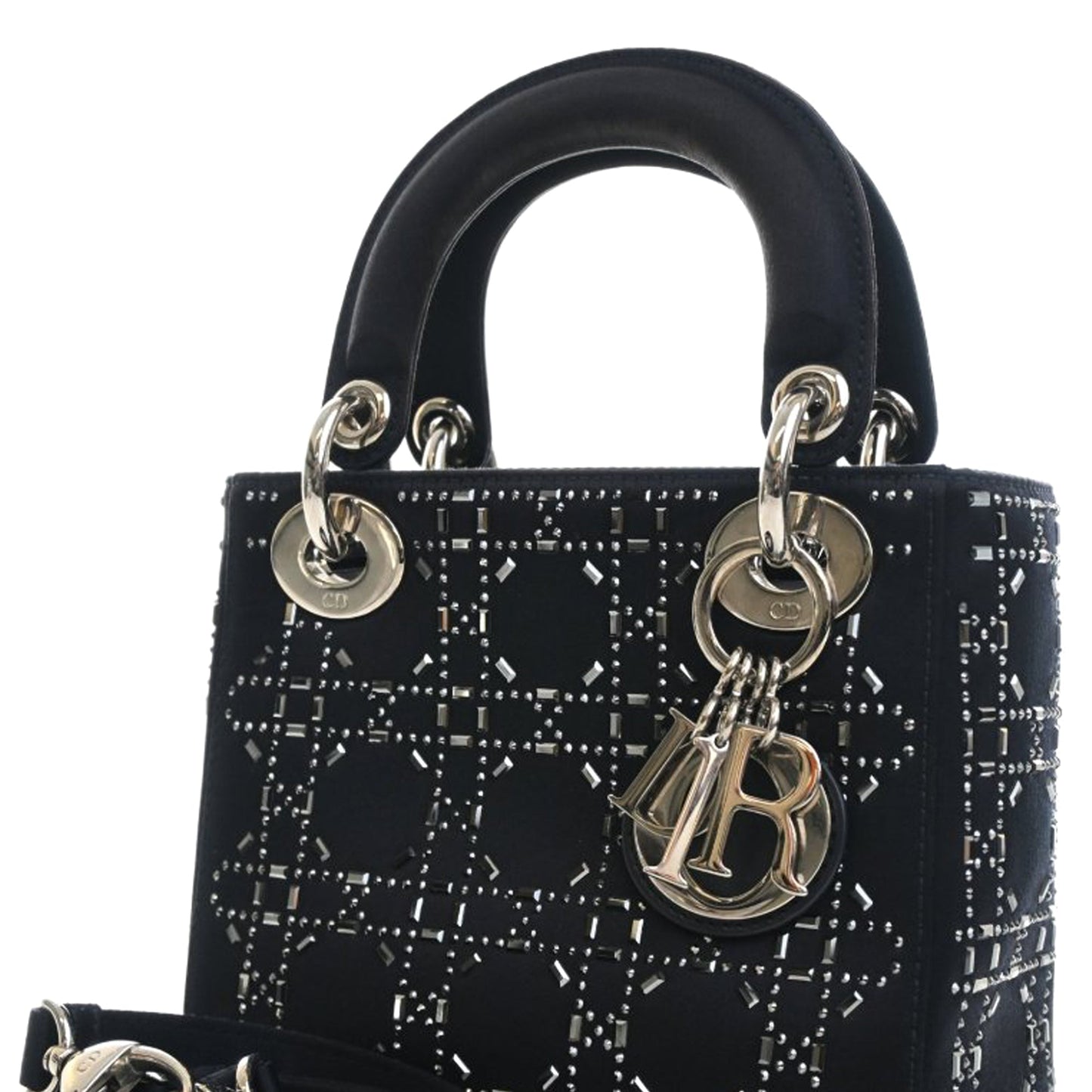 Dior Mini Satin Cannage Strass Crystal Embellished Lady Dior