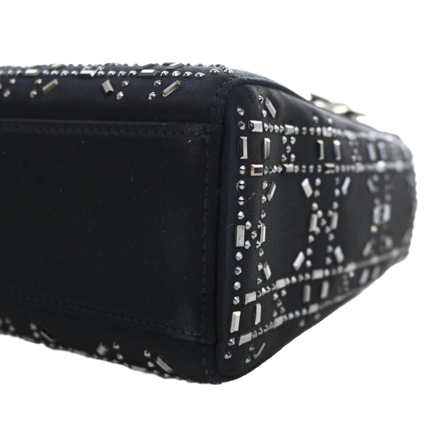 Dior Mini Satin Cannage Strass Crystal Embellished Lady Dior