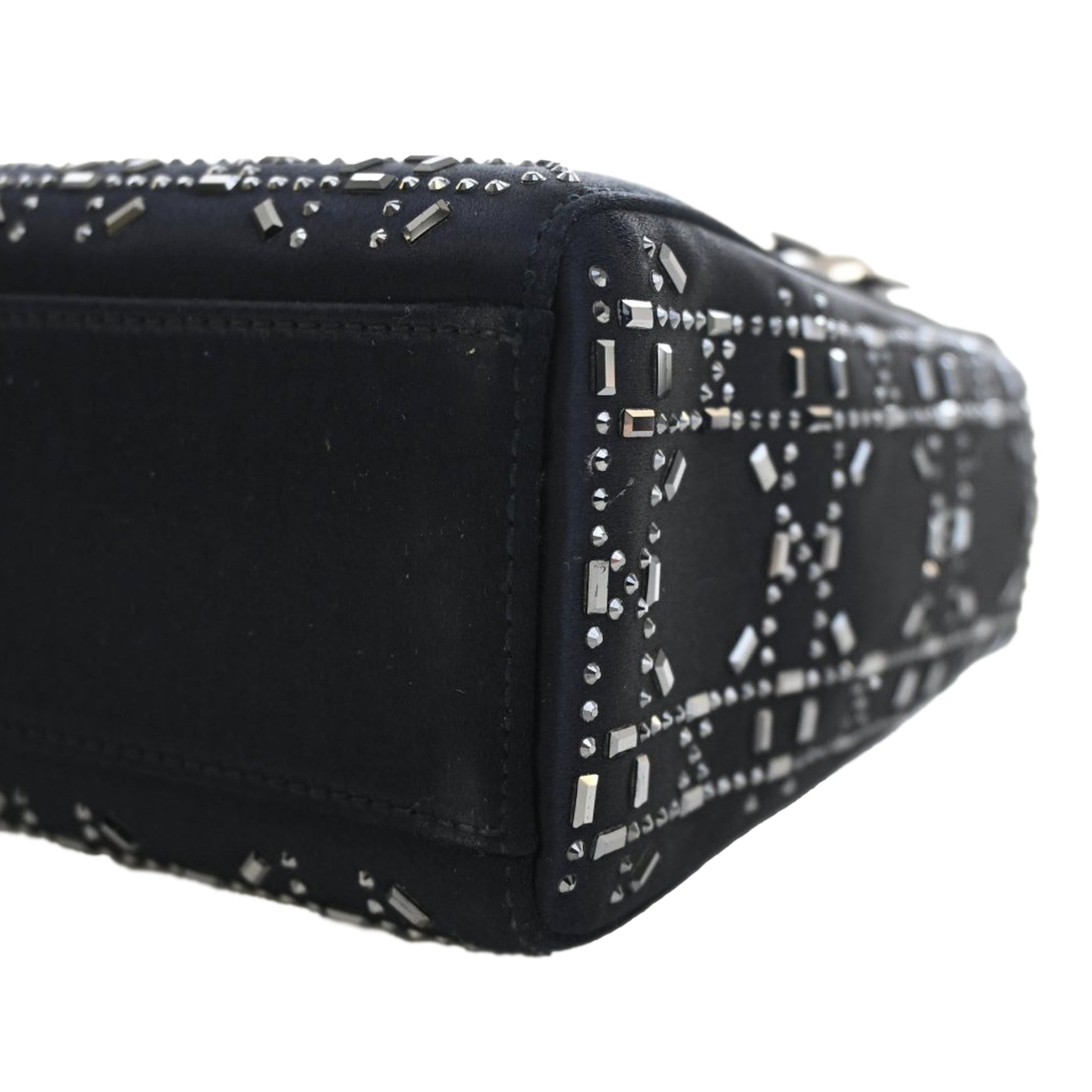 Dior Mini Satin Cannage Strass Crystal Embellished Lady Dior