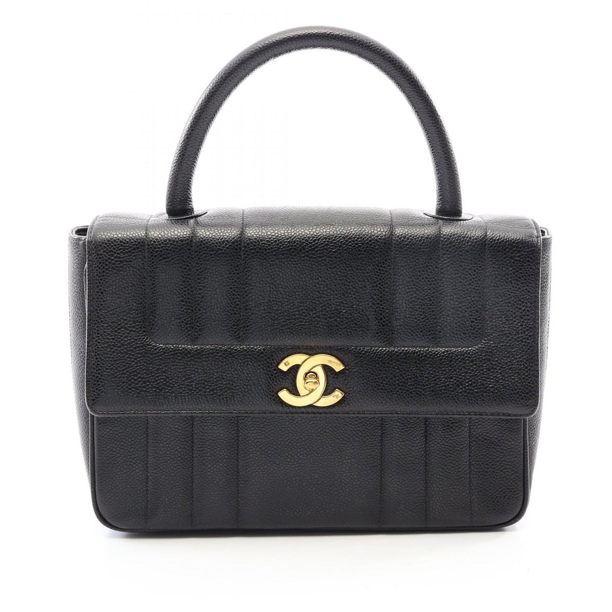 Chanel Caviar Mademoiselle Kelly Top Handle Bag — Black