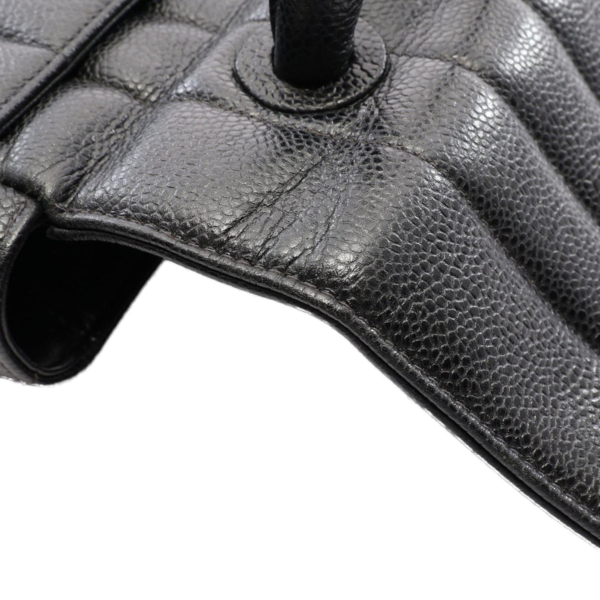 Chanel Caviar Mademoiselle Kelly Top Handle Bag — Black