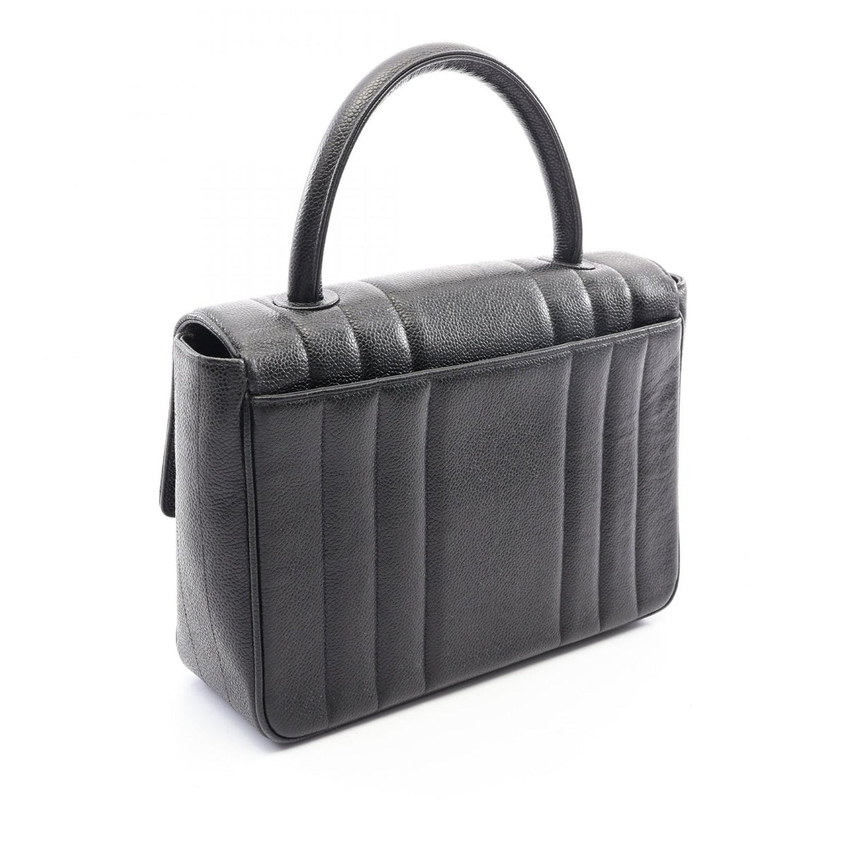 Chanel Caviar Mademoiselle Kelly Top Handle Bag — Black
