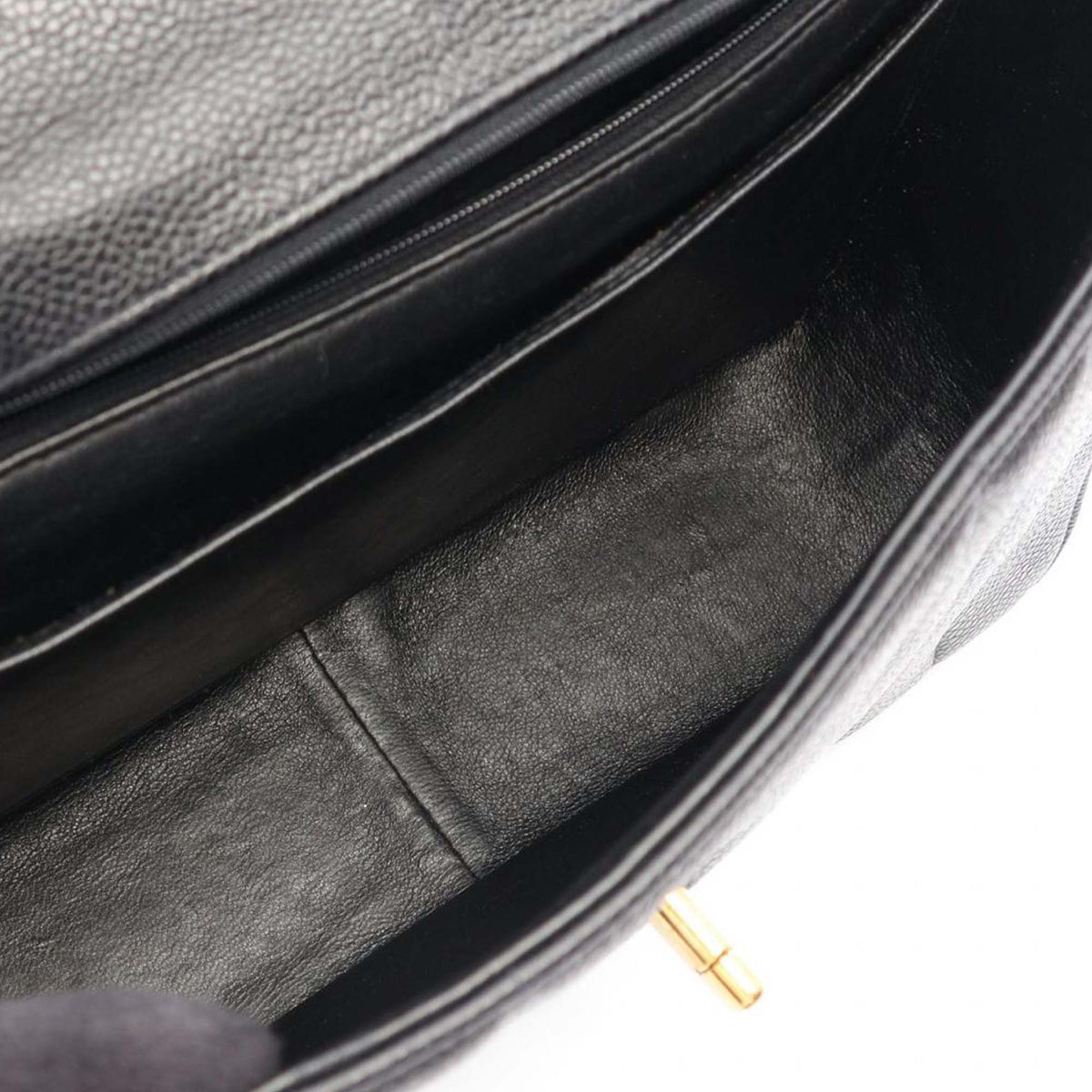 Chanel Caviar Mademoiselle Kelly Top Handle Bag — Black