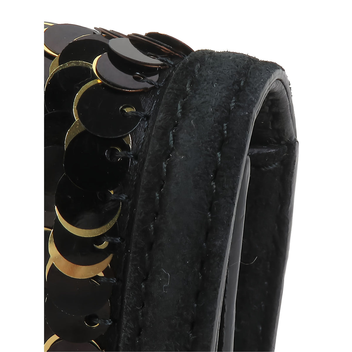 Ferragamo Sequin Embellished Satin Gancini Thalia Shoulder Bag — Black
