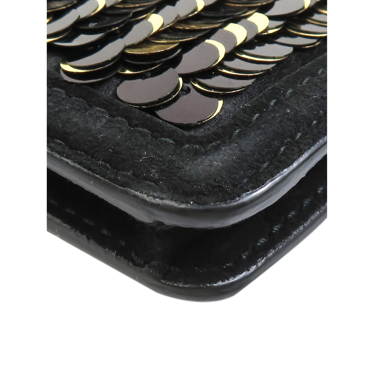 Ferragamo Sequin Embellished Satin Gancini Thalia Shoulder Bag — Black