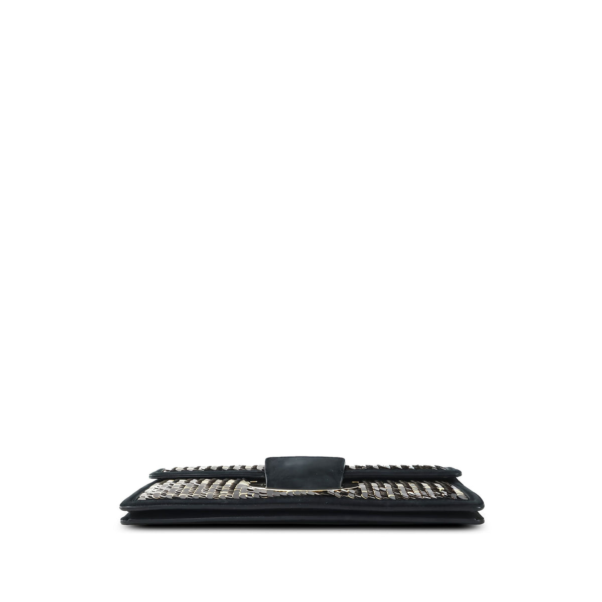 Ferragamo Sequin Embellished Satin Gancini Thalia Shoulder Bag — Black