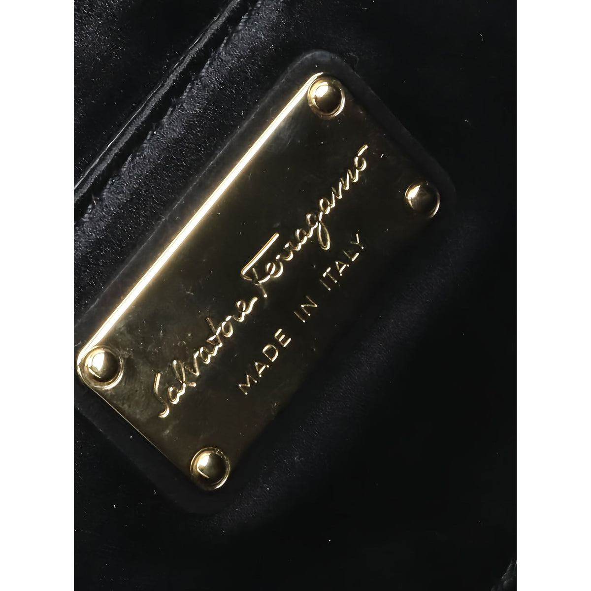 Ferragamo Sequin Embellished Satin Gancini Thalia Shoulder Bag — Black