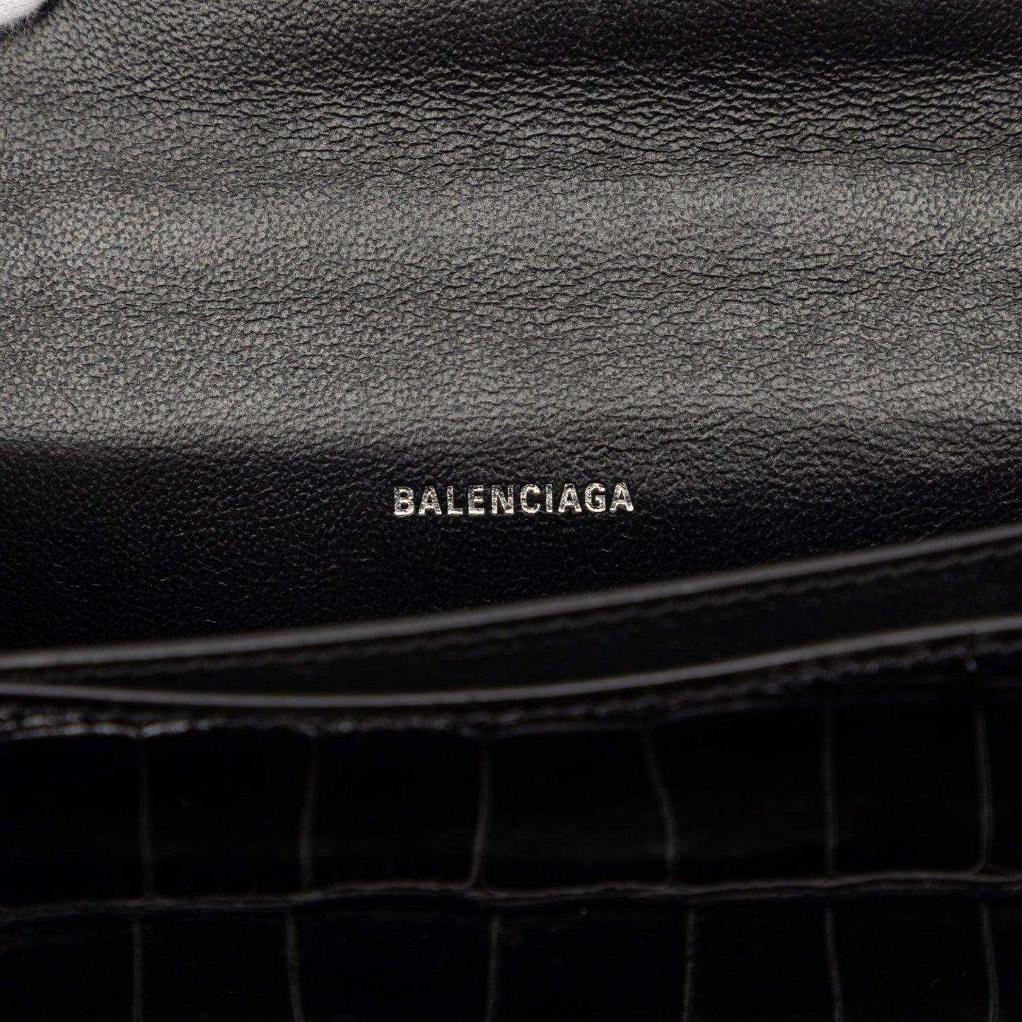 Balenciaga Croc Embossed Leather Sharp Belt Bag XS