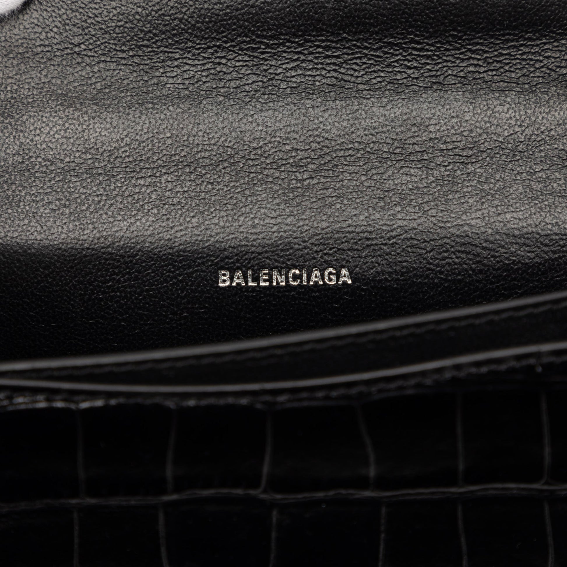 Balenciaga Croc Embossed Leather Sharp Belt Bag XS