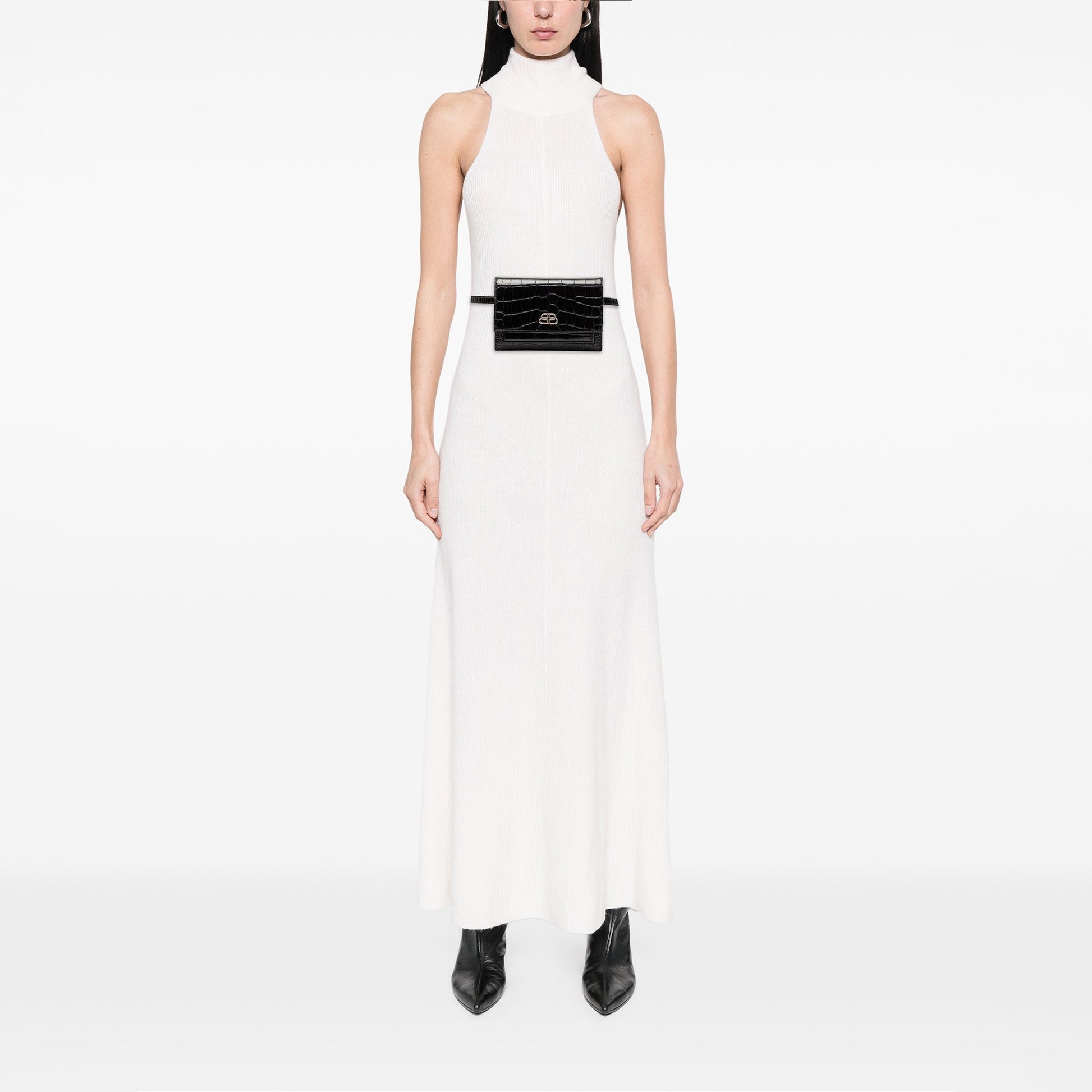 Balenciaga Croc Embossed Leather Sharp Belt Bag XS