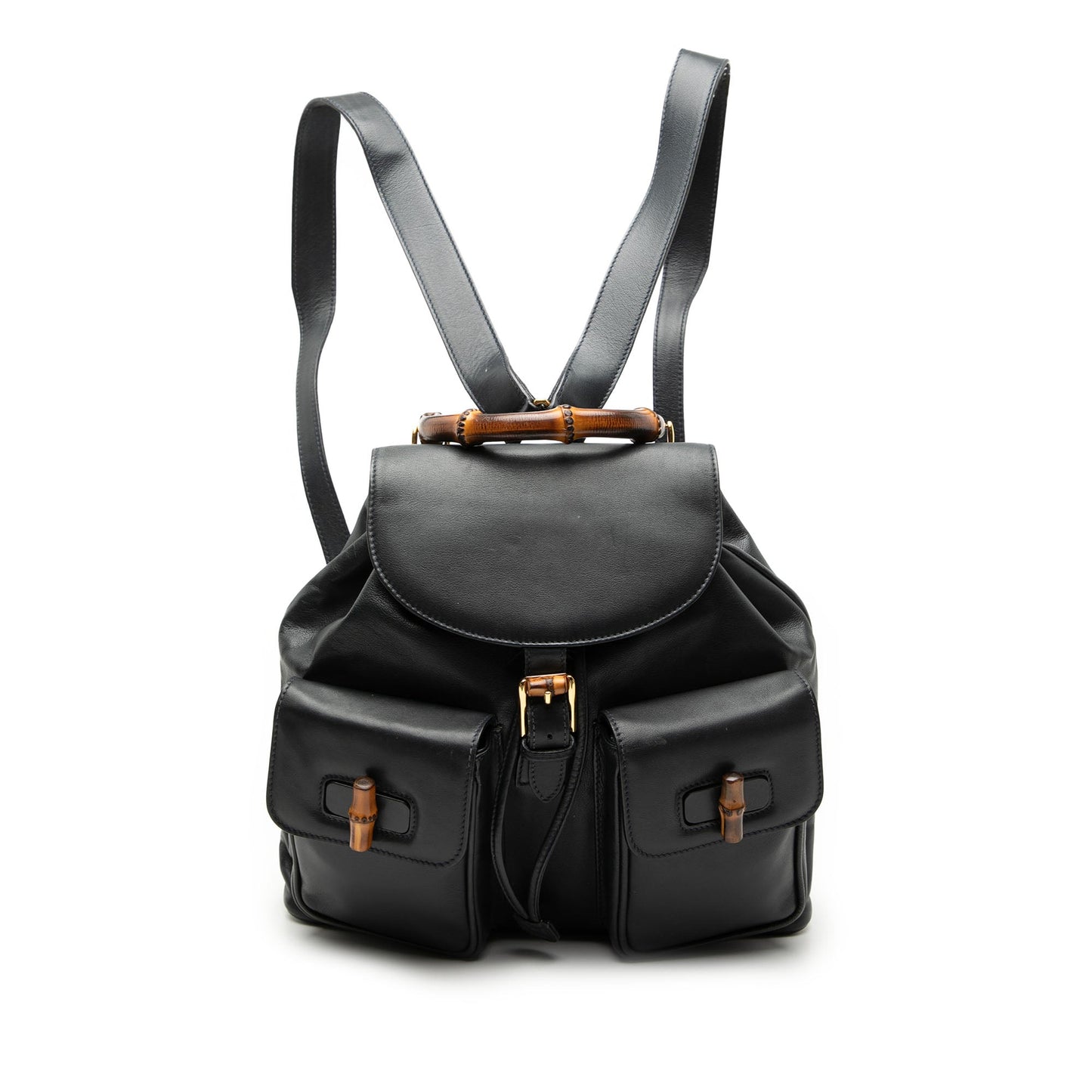 Gucci Calfskin Bamboo Drawstring Backpack