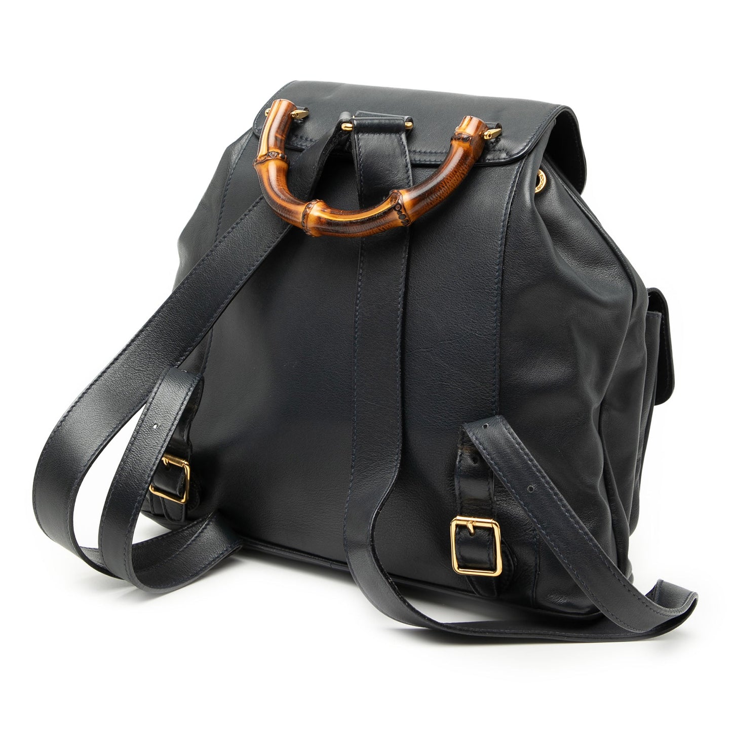 Gucci Calfskin Bamboo Drawstring Backpack