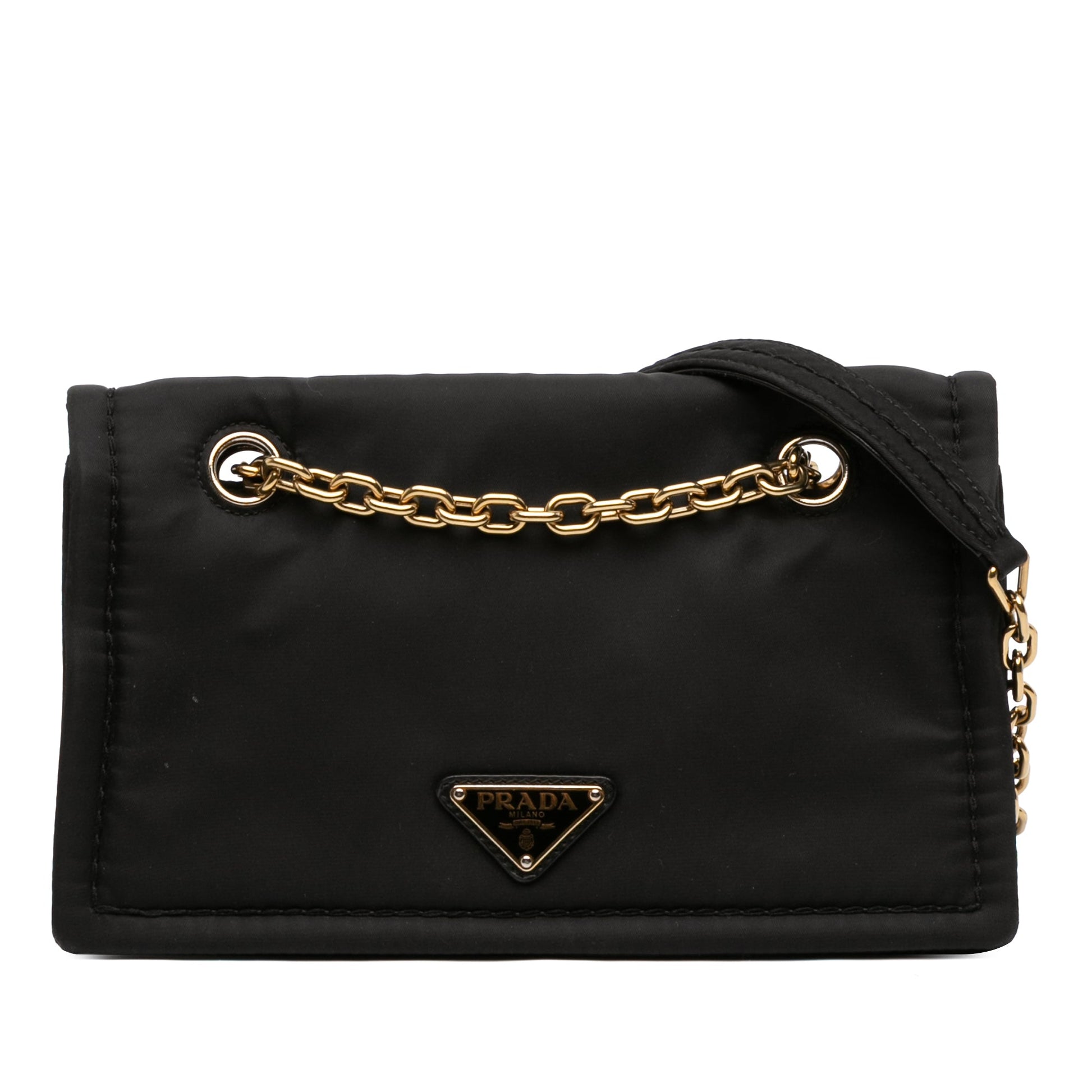 Prada Tessuto Chain Flap Crossbody