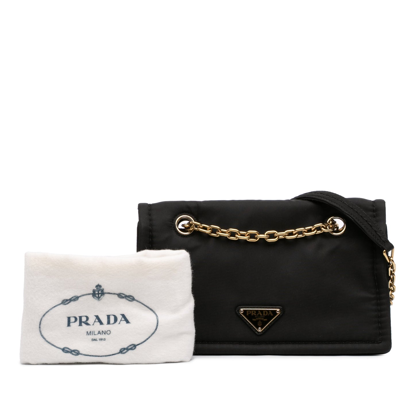 Prada Tessuto Chain Flap Crossbody
