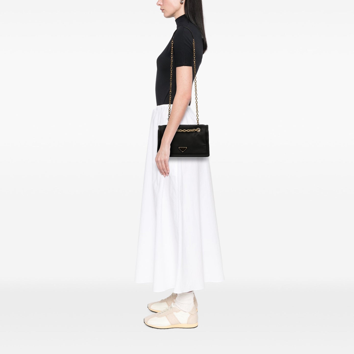 Prada Tessuto Chain Flap Crossbody