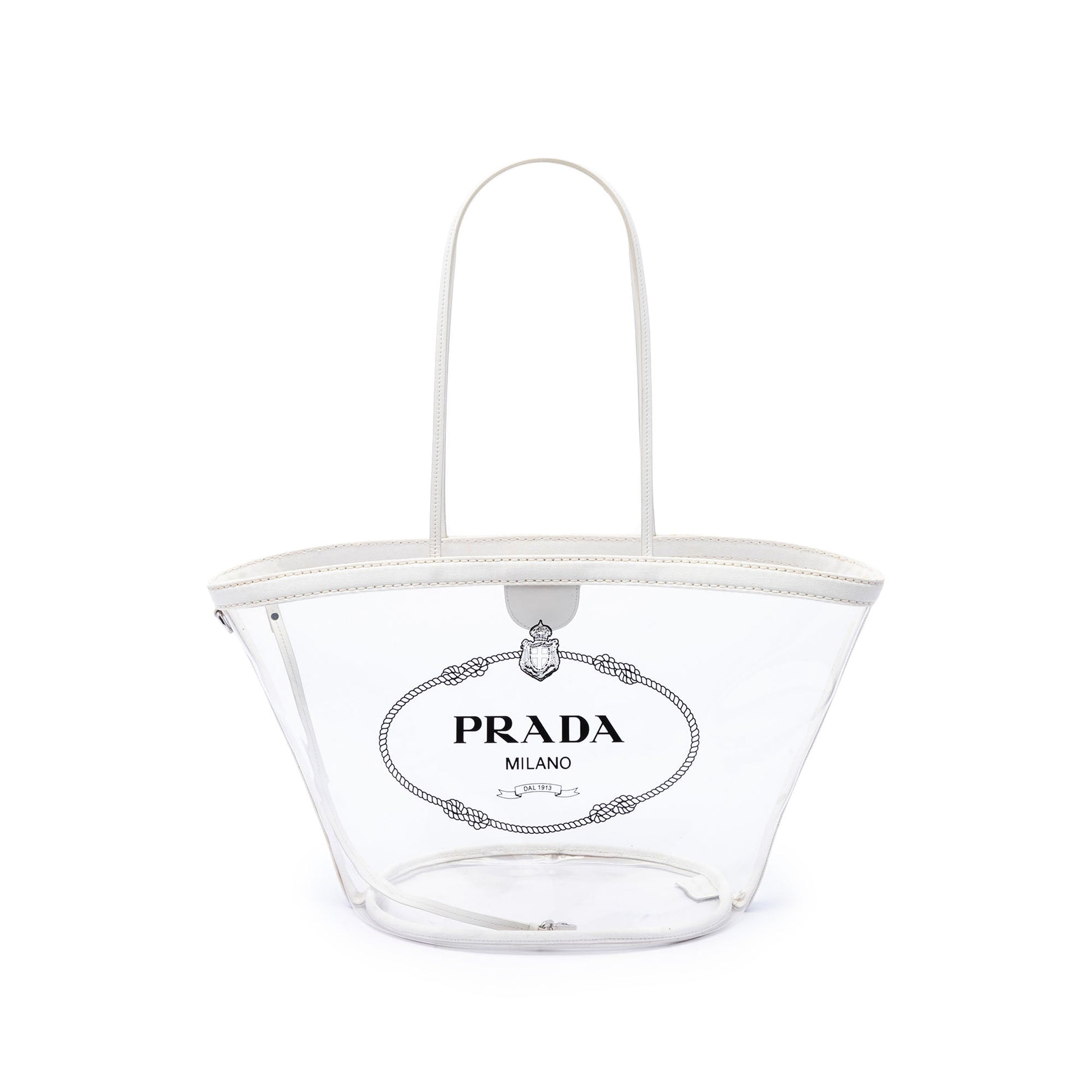 Prada PVC Canapa Logo Shopper Tote