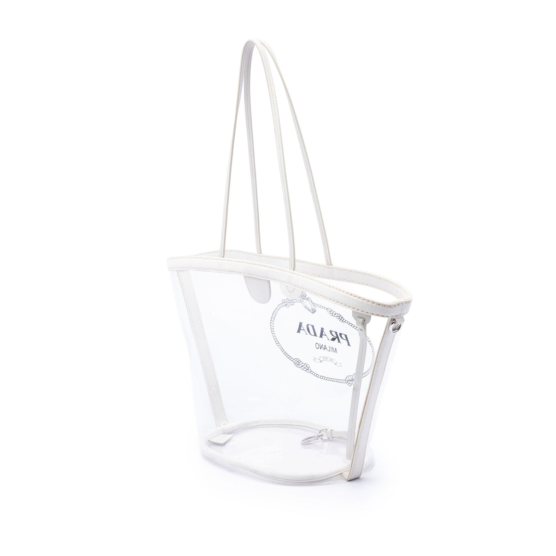 Prada PVC Canapa Logo Shopper Tote