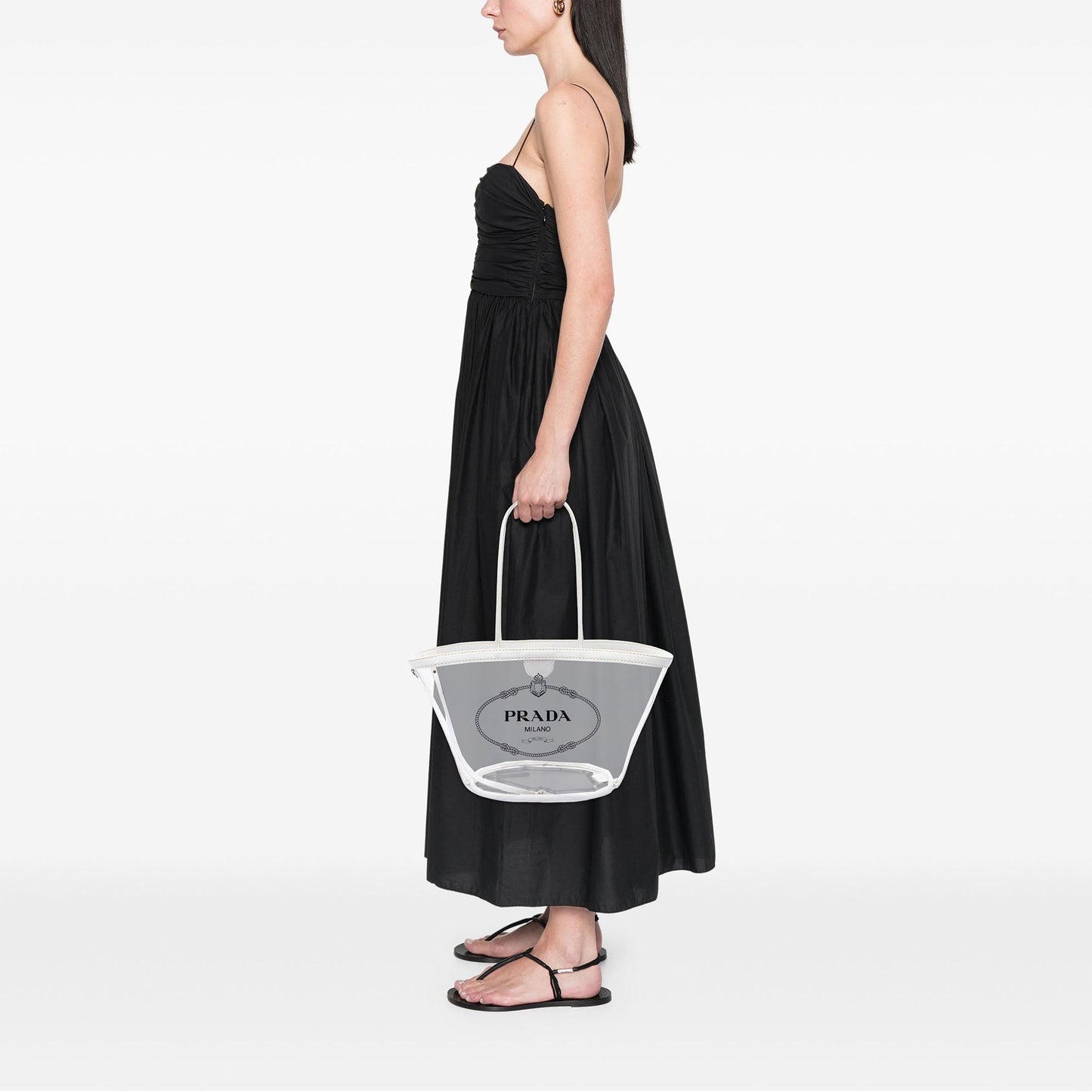 Prada PVC Canapa Logo Shopper Tote