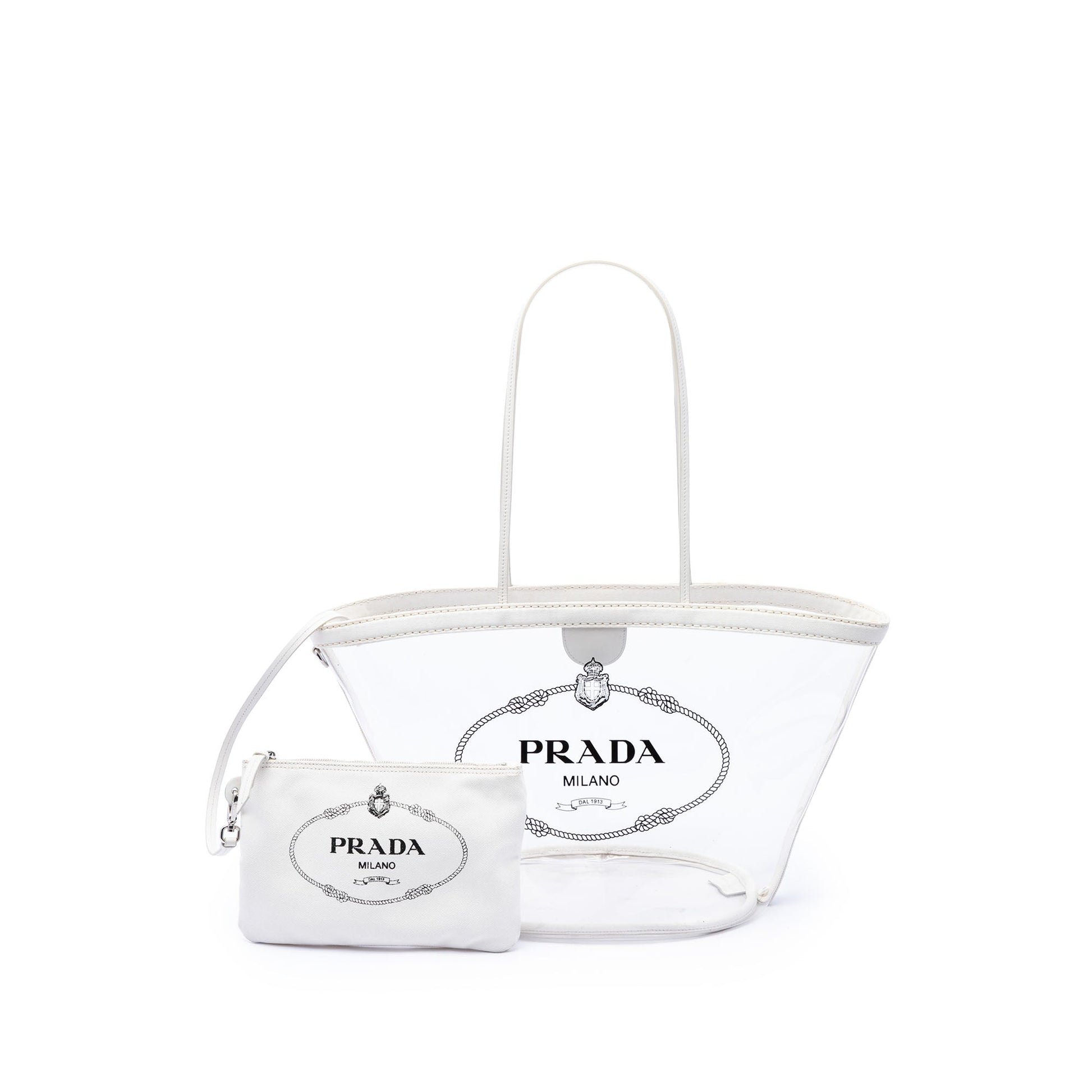 Prada PVC Canapa Logo Shopper Tote