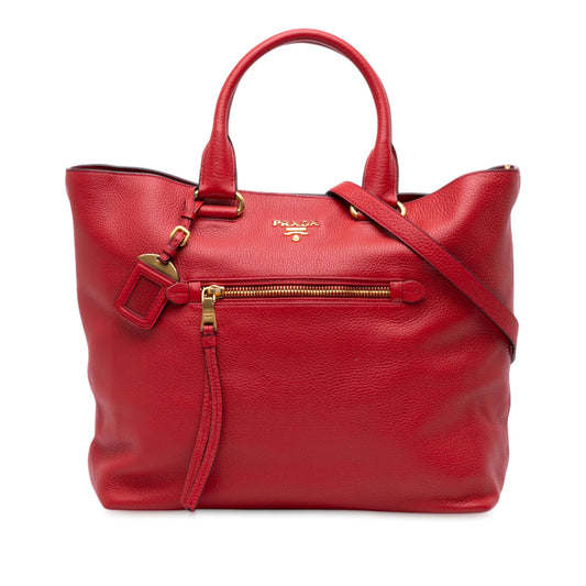 Prada Vitello Daino Open Convertible Tote