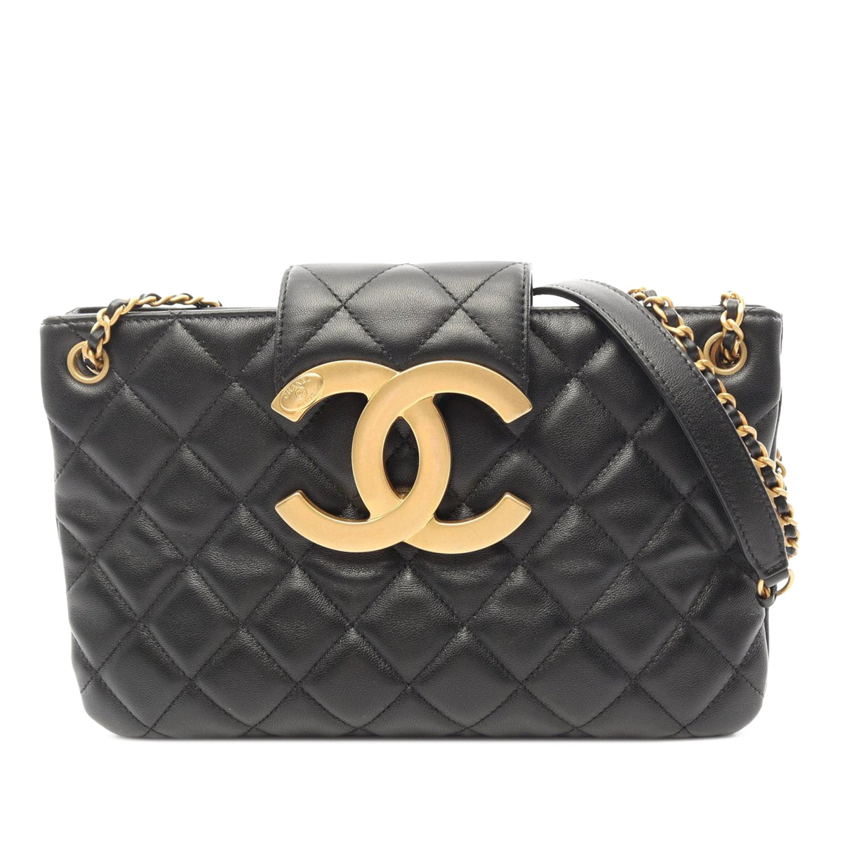 Chanel Quilted Lambskin Giant CC Flap — Black