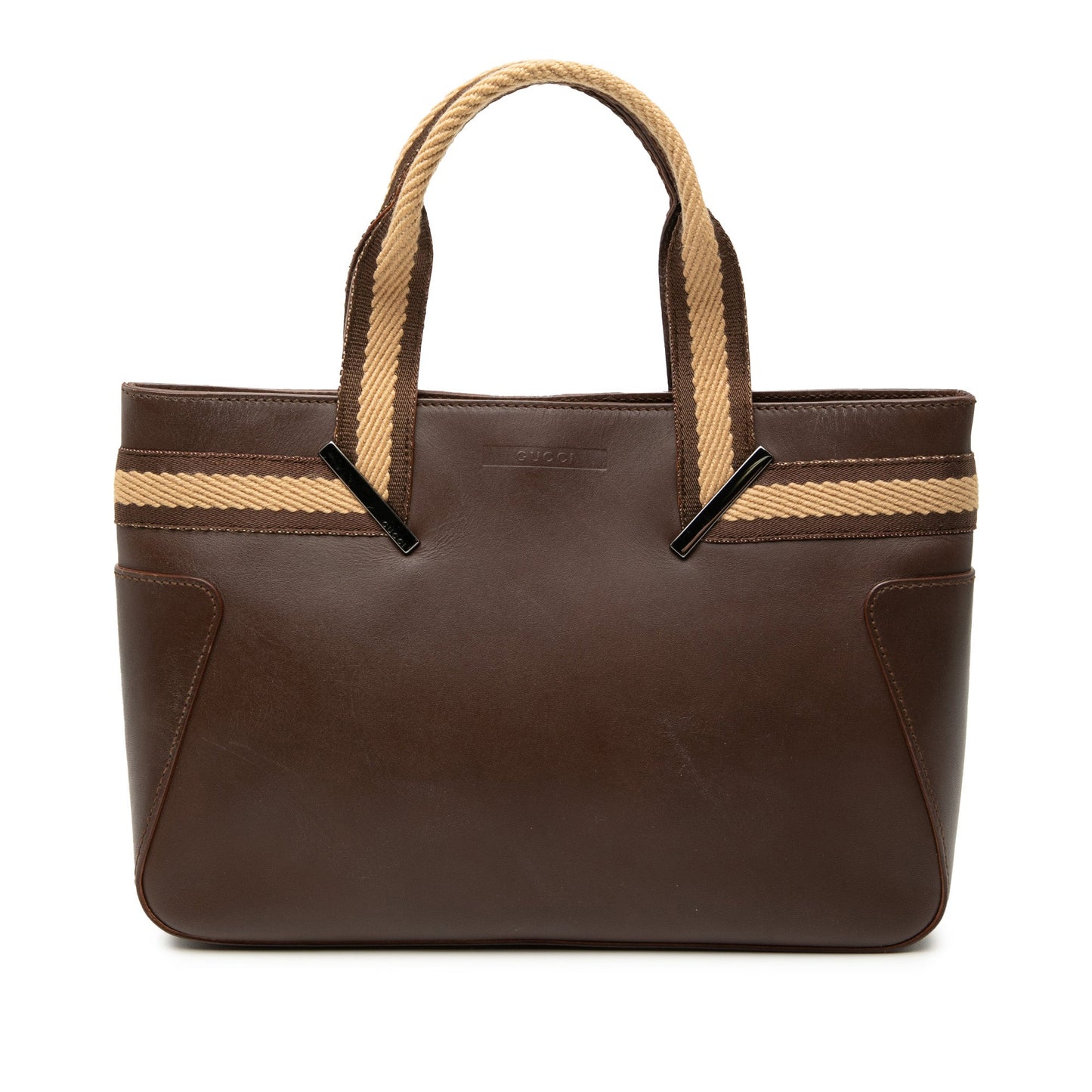 Leather Web Handbag