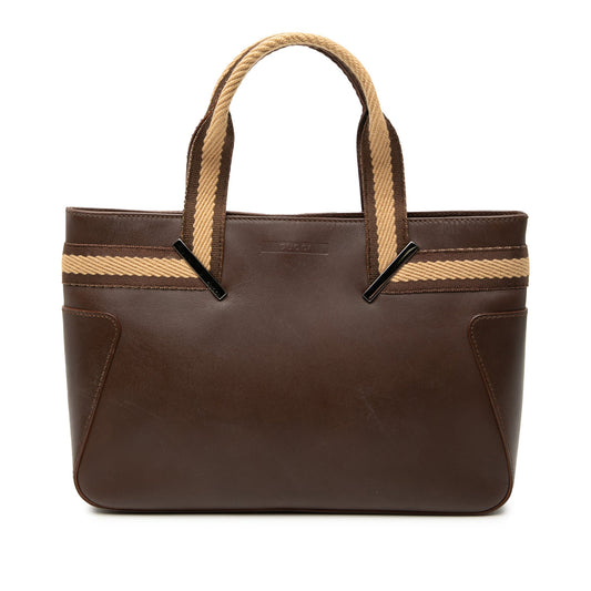 Leather Web Handbag