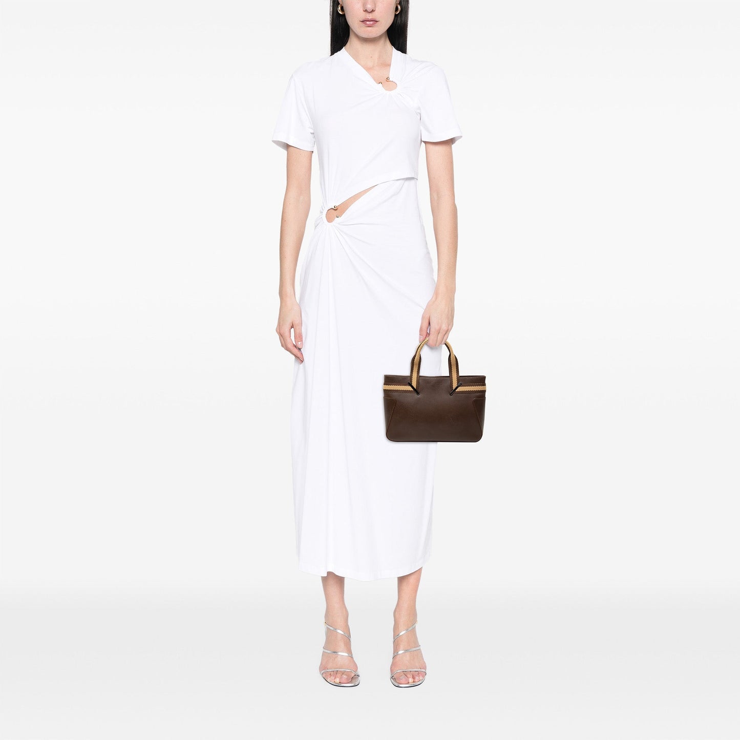 Leather Web Handbag