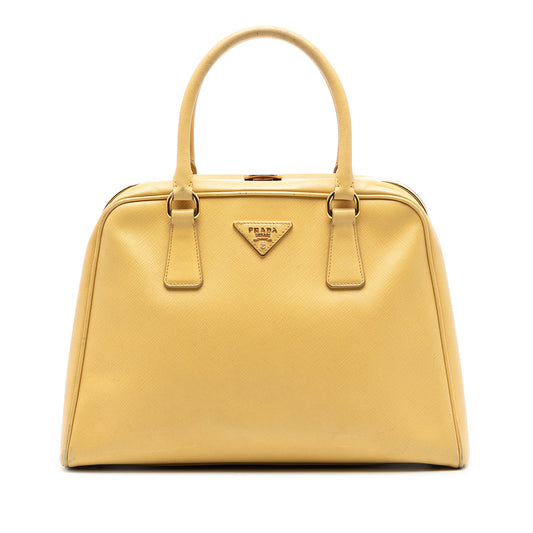 Prada Saffiano Lux Pyramid Frame Satchel