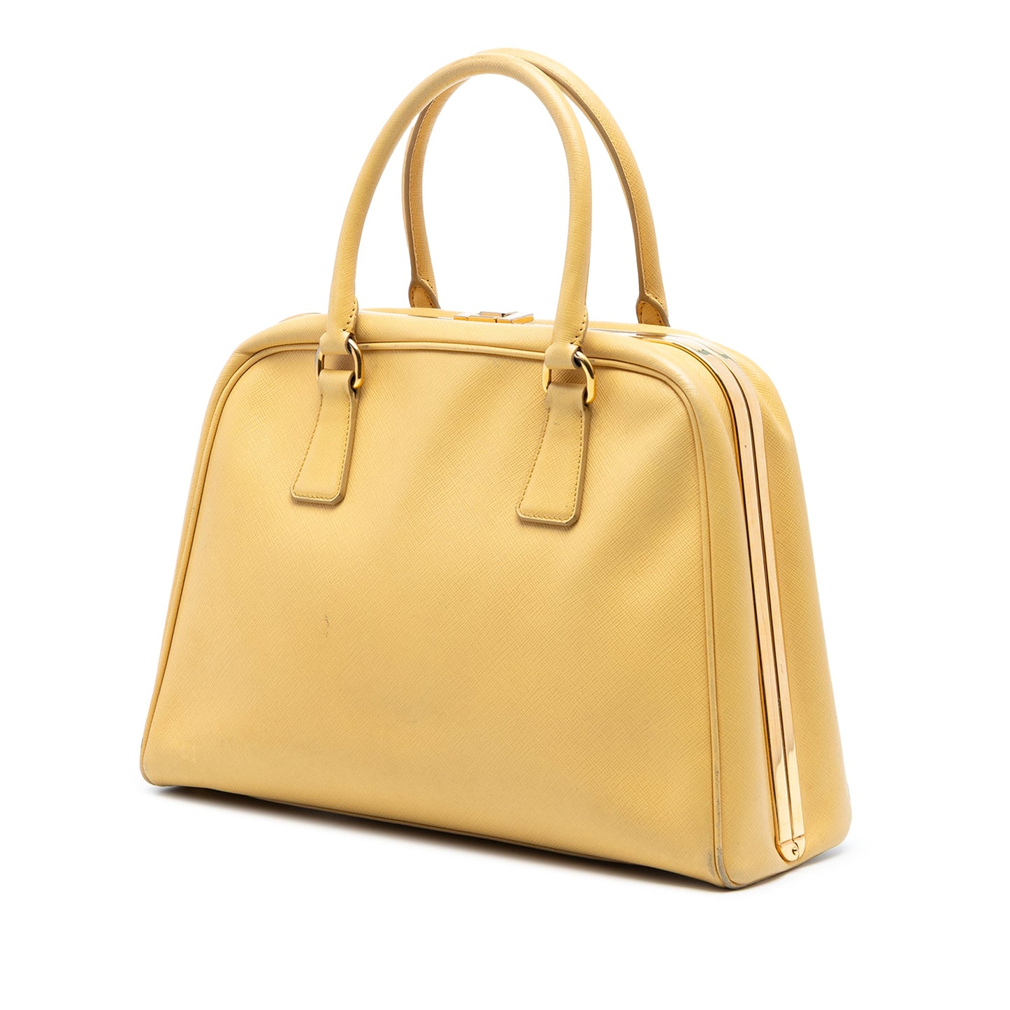 Prada Saffiano Lux Pyramid Frame Satchel