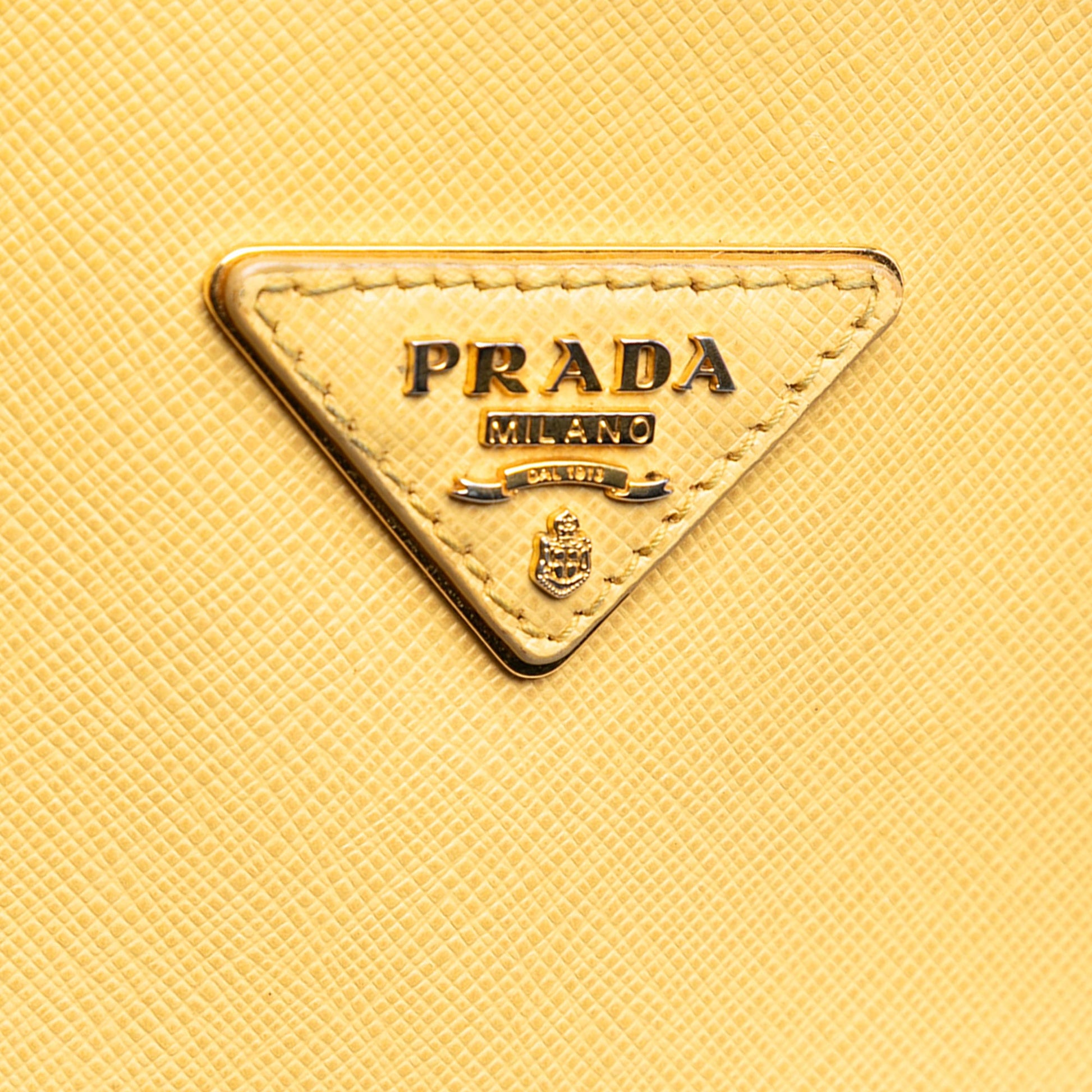 Prada Saffiano Lux Pyramid Frame Satchel