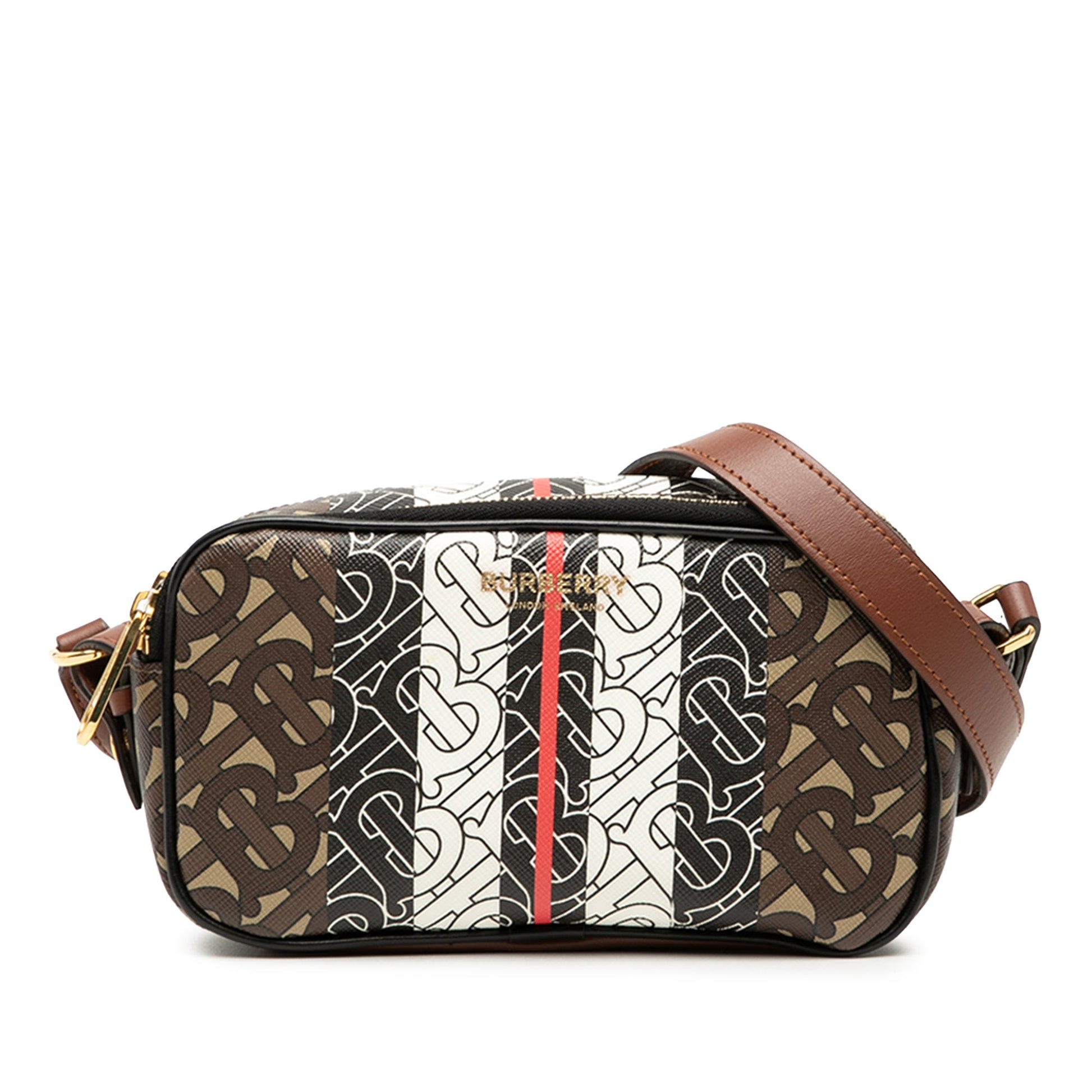 Burberry TB Monogram E-Canvas Stripe Camera Bag