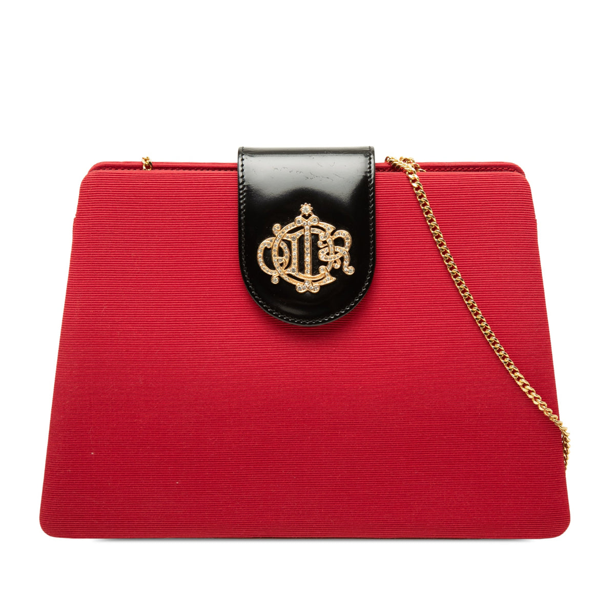 Dior Canvas Crystal Embellished Logo Crossbody — Red