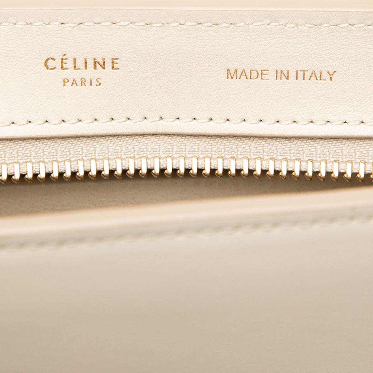 Celine Small Tricolor Calfskin Trapeze Satchel — Brown