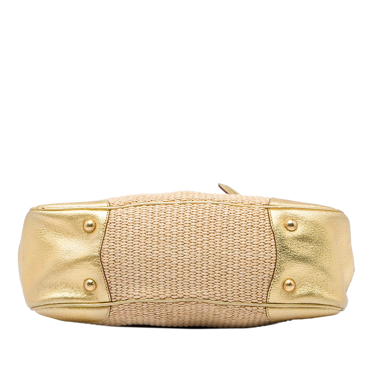 Prada Cinghiale Trimmed Paglia Shoulder Bag