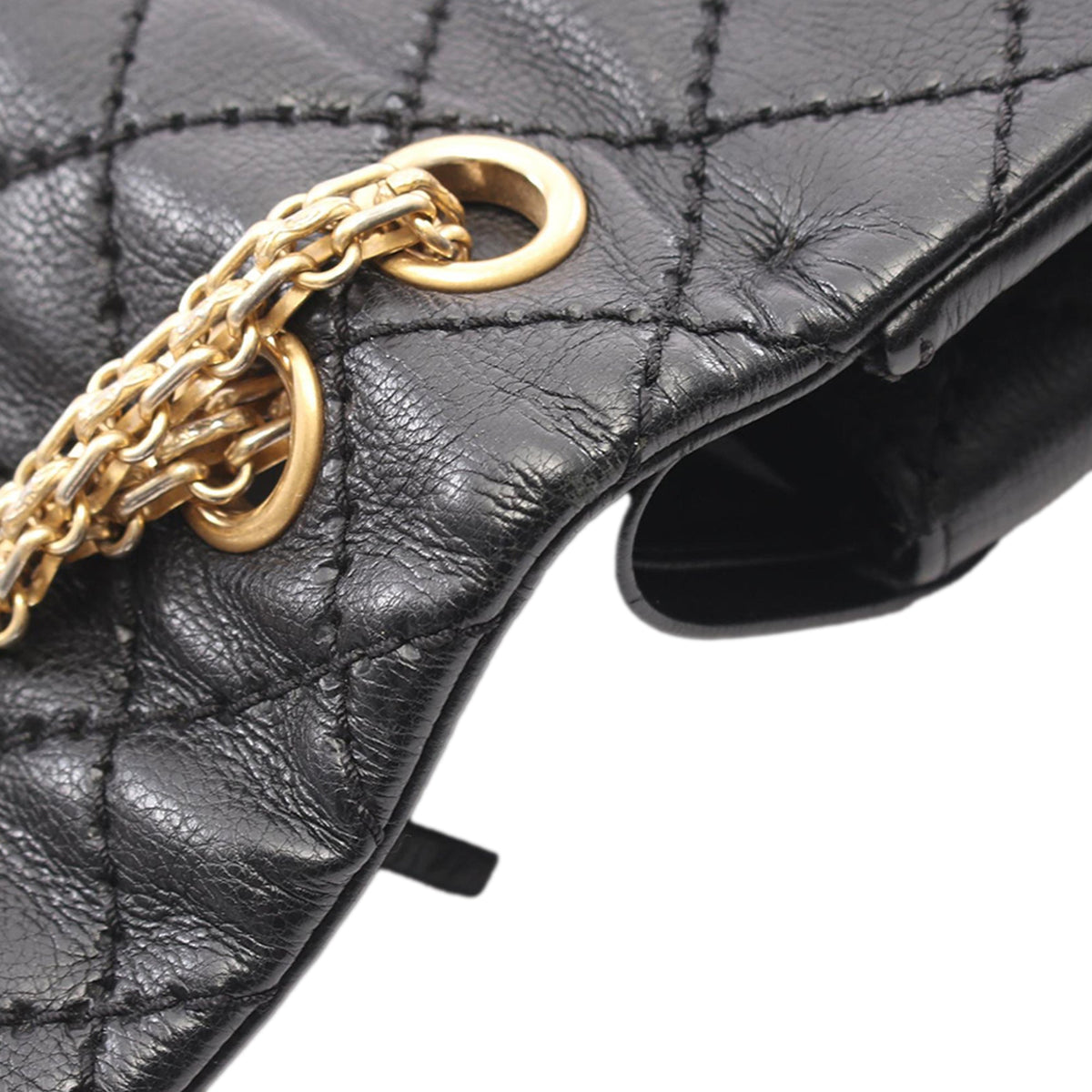 Chanel Quilted Aged Calfskin Reissue 2.55 Double Flap 226 — Black