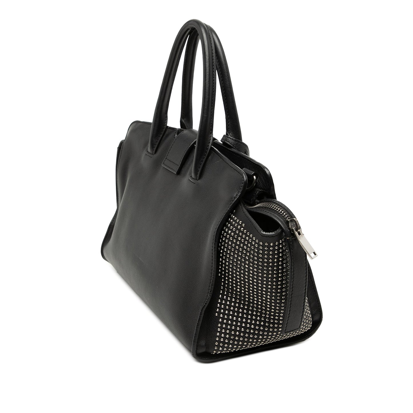 Saint Laurent Baby Studded Leather Monogram Downtown Cabas Satchel