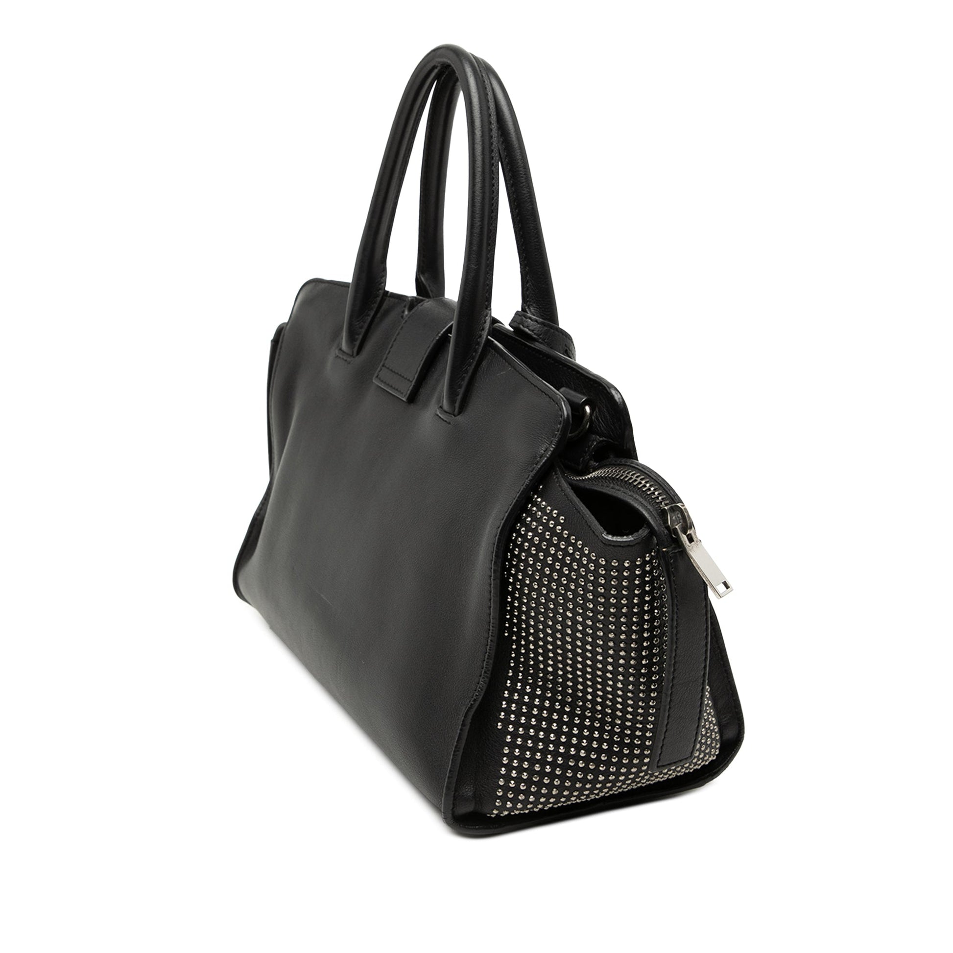 Saint Laurent Baby Studded Leather Monogram Downtown Cabas Satchel