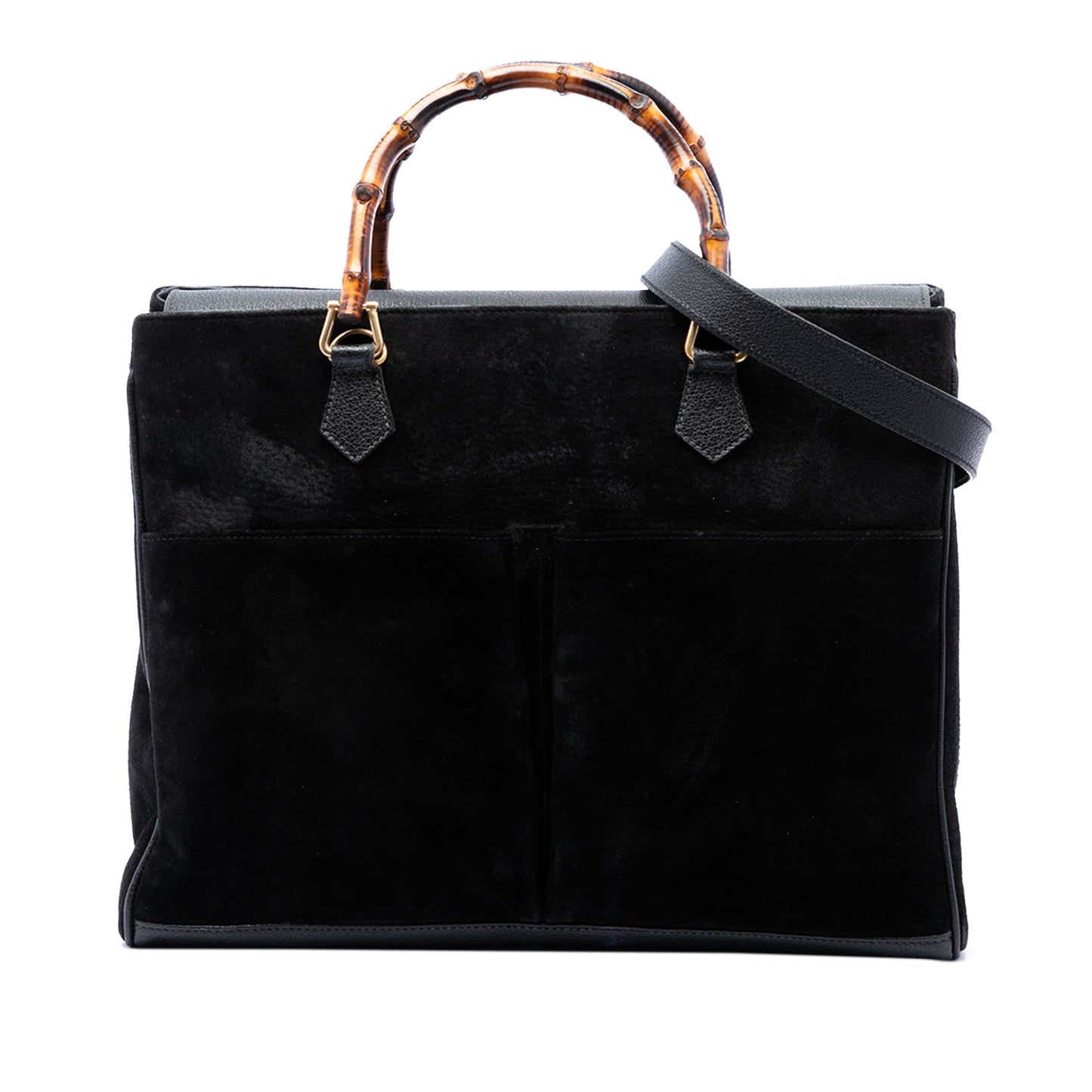 Gucci Suede Bamboo Satchel