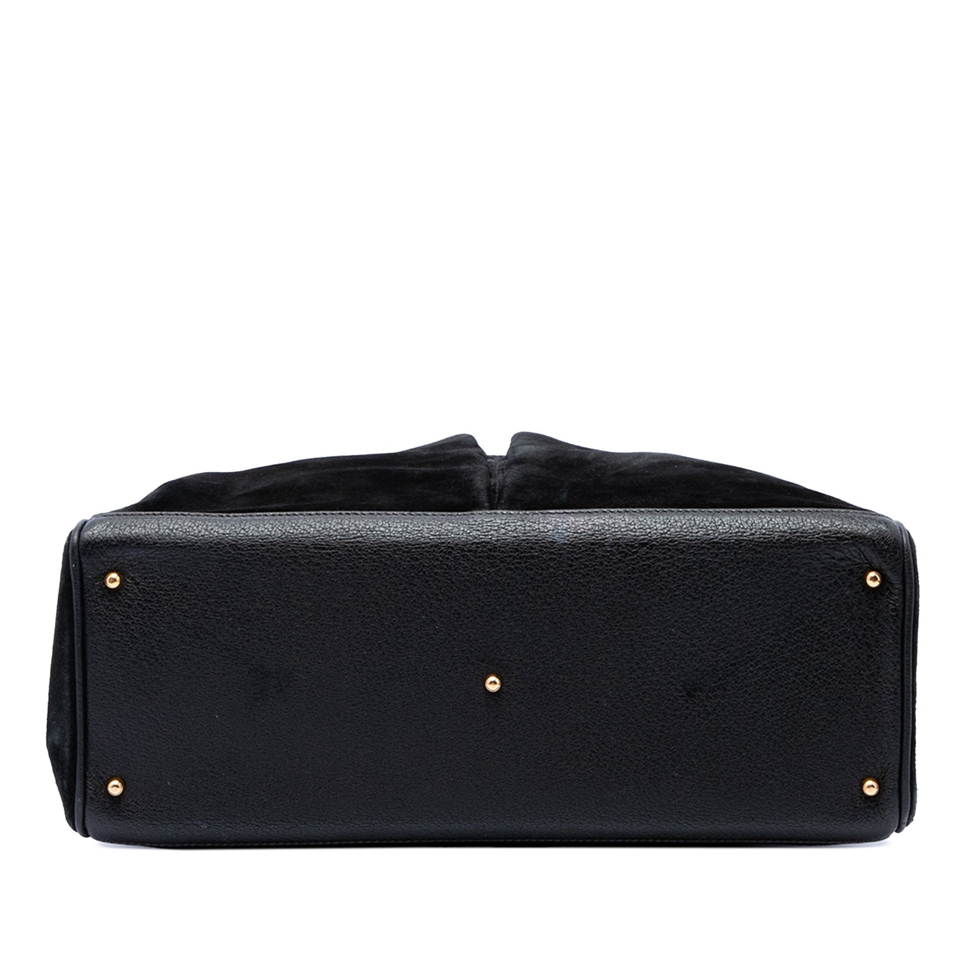 Gucci Suede Bamboo Satchel