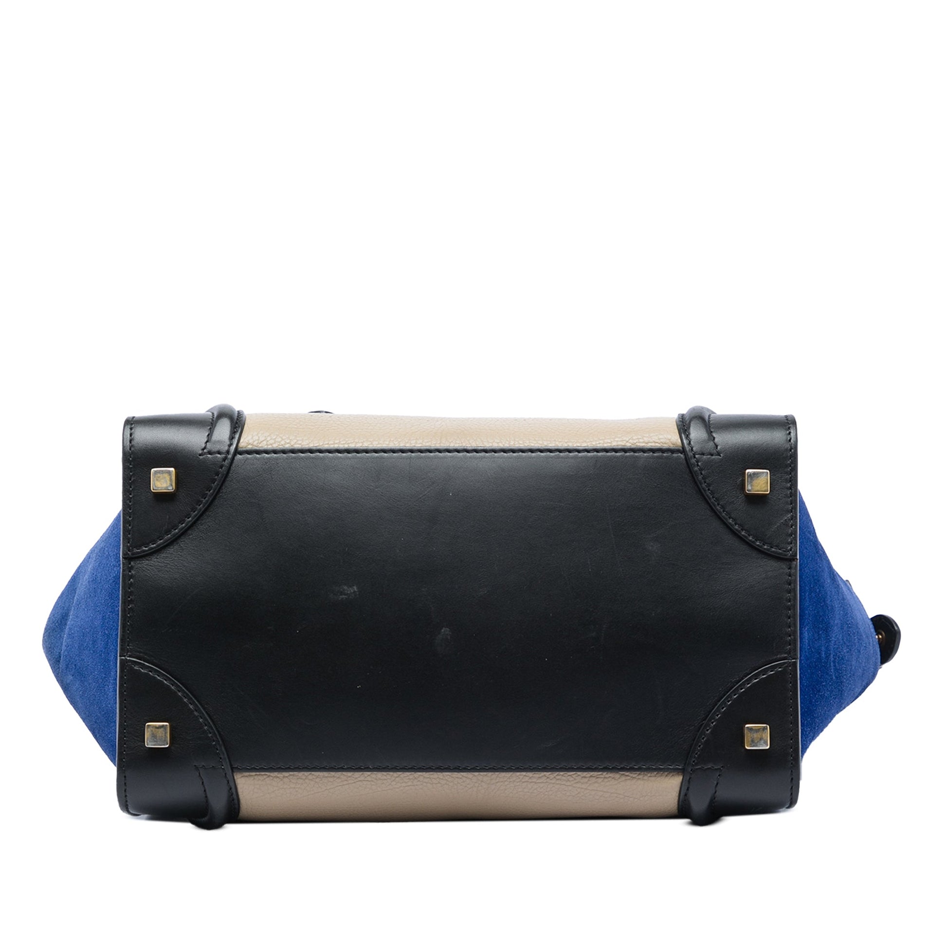 Celine Mini Tricolor Calfskin and Suede Luggage Tote