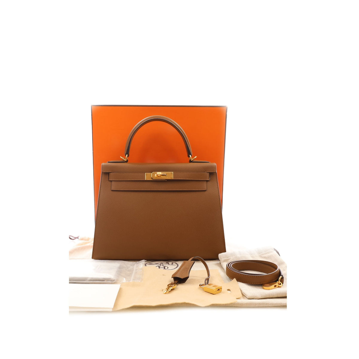 Hermès Epsom Kelly II Sellier 28 — Brown