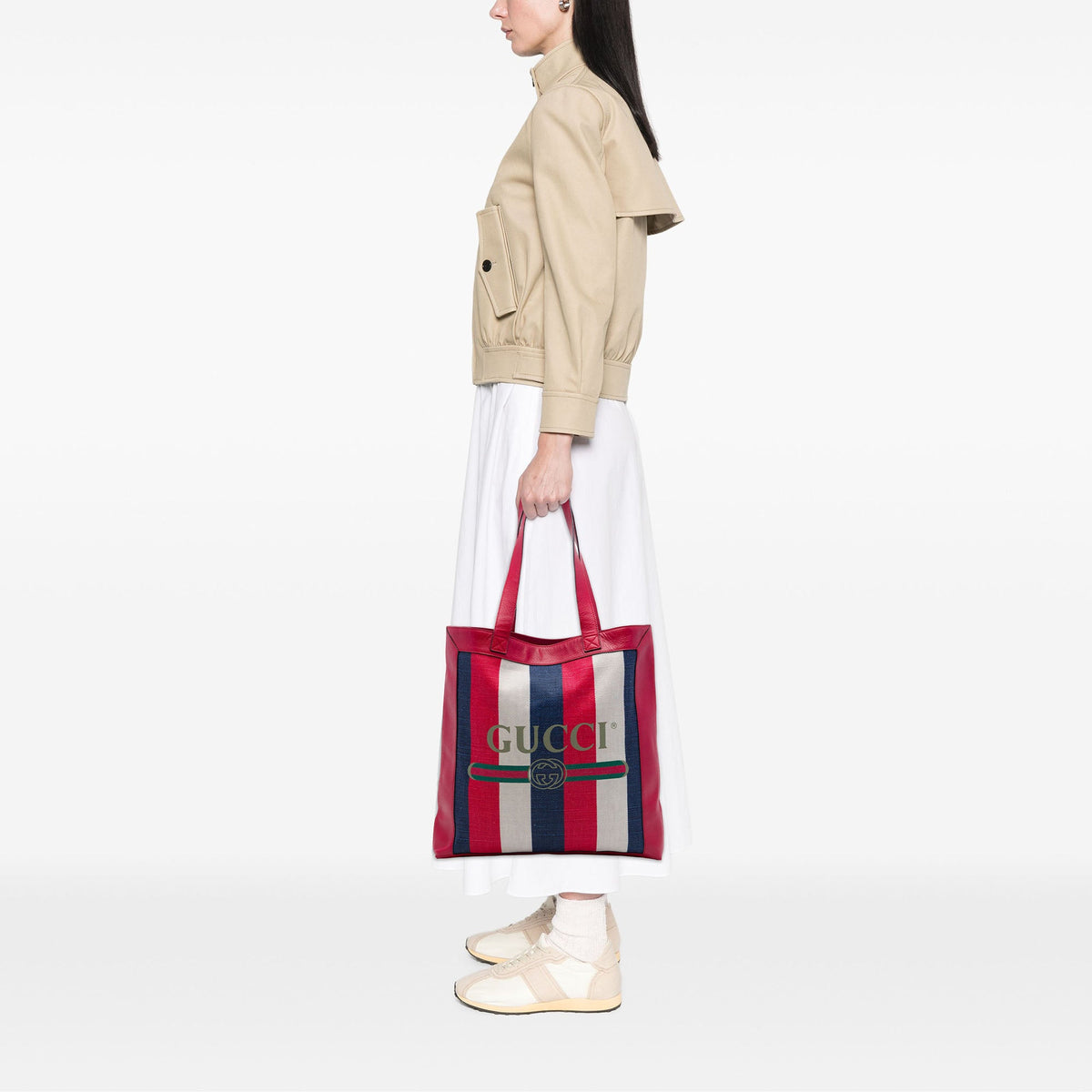 Gucci Canvas Baiadera Striped Tote