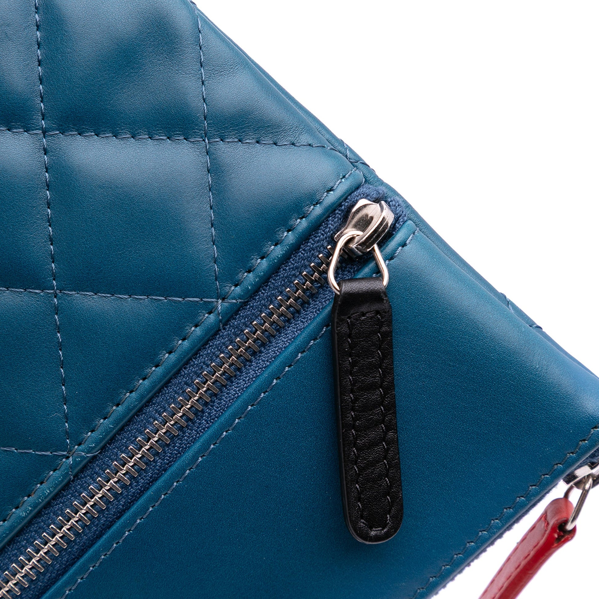 Chanel Quilted Lambskin Multi Zip Case Clutch